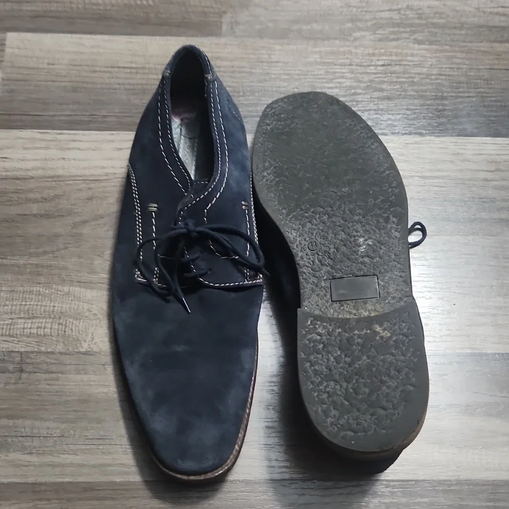 Blue Suede Dress Shoes Size 44 US Men's 11 Cox Brand